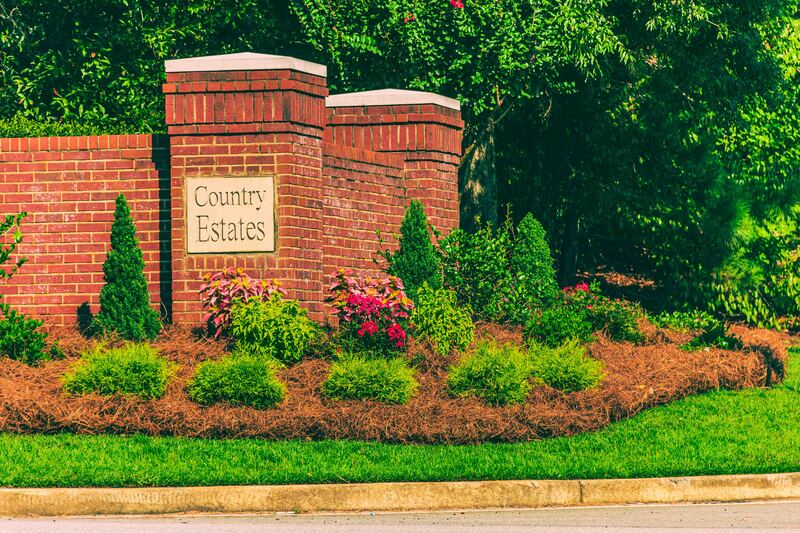 Flowerbed landscaping for an HOA in Perry, Georgia