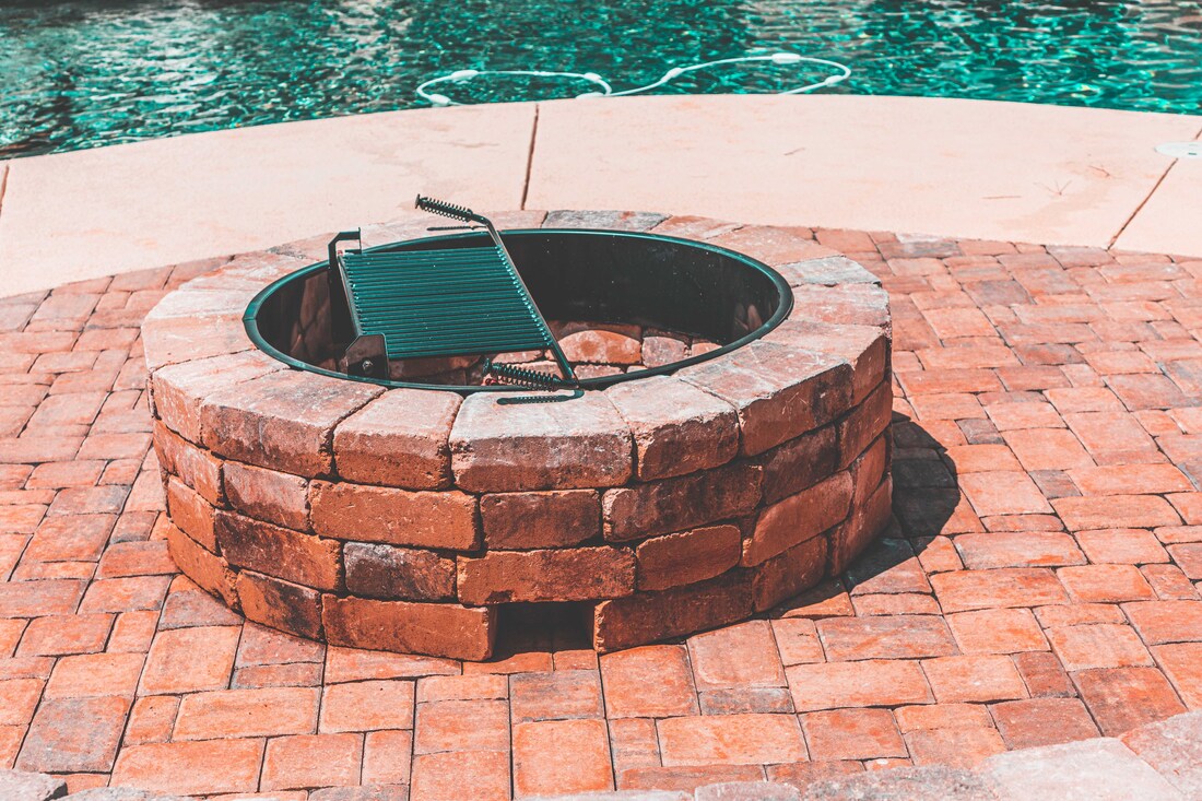 Hardscape patio with a firepit