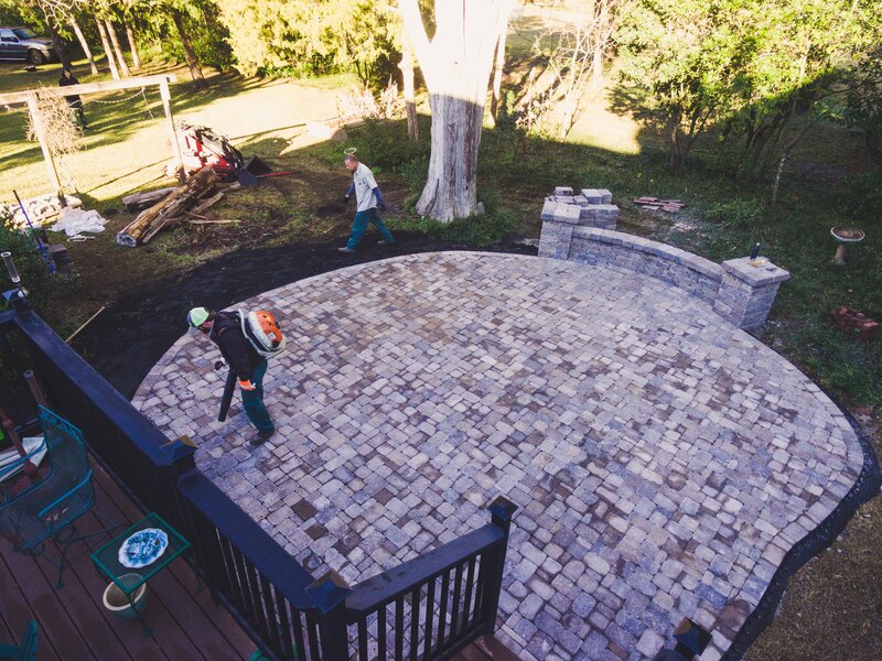 Paver patio installation in Perry, Georgia